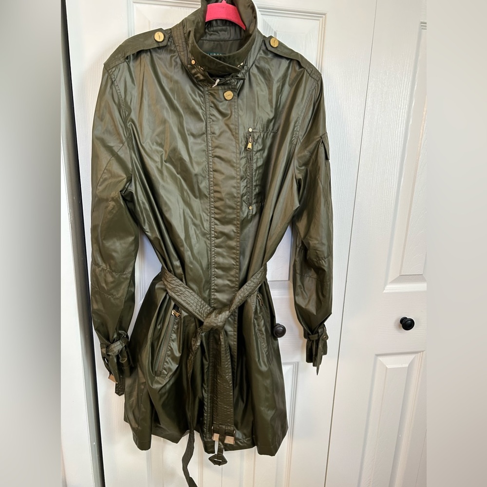 Ralph Lauren nylon raincoat with 3 front zippers